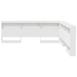 Berkfield Storage Headboard With Shelf White 200 Cm Engineered Wood - thumbnail 5
