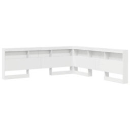 Berkfield Storage Headboard With Shelf White 200 Cm Engineered Wood - thumbnail 2