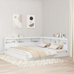 Berkfield Storage Headboard With Shelf White 200 Cm Engineered Wood - thumbnail 1