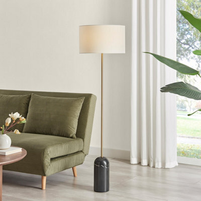 Furniturebox Uk Joceline Black Marble Standing Floor Lamp - image 1