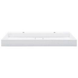 Berkfield Chic Wash Basin 120X46X11 Cm Mineral Cast/marble Cast White - thumbnail 3