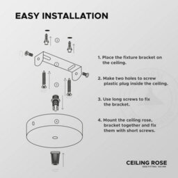 One Outlet Ceiling Rose Metal Pendant Light Cover Plate 120mm Brushed Silver With Accessories For Vintage Ceiling And Wall Lamps - thumbnail 3
