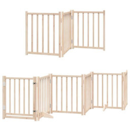 Walplus Poplar Wood Dog Gate With Door Foldable 15 Panels 750 Cm - thumbnail 3