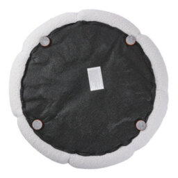 Living And Home Round Flower Shape White Upholstered Footstool Dia 520 X H 390 mm - thumbnail 4