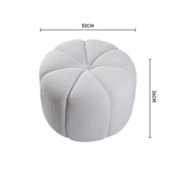 Living And Home Round Flower Shape White Upholstered Footstool Dia 520 X H 390 mm - thumbnail 5