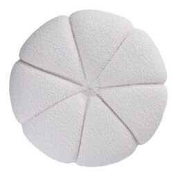 Living And Home Round Flower Shape White Upholstered Footstool Dia 520 X H 390 mm - thumbnail 3