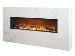 Acantha Bloc Pre-Built Fully Inset Media Wall Suite & Tv Board In White Marble Effect - thumbnail 3