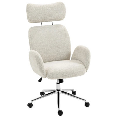 Light Grey Desk Chair With Adjustable Headrest, Spring Pack, Office Chair - image 1
