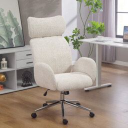 Light Grey Desk Chair With Adjustable Headrest, Spring Pack, Office Chair - thumbnail 6