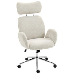 Light Grey Desk Chair With Adjustable Headrest, Spring Pack, Office Chair - thumbnail 1
