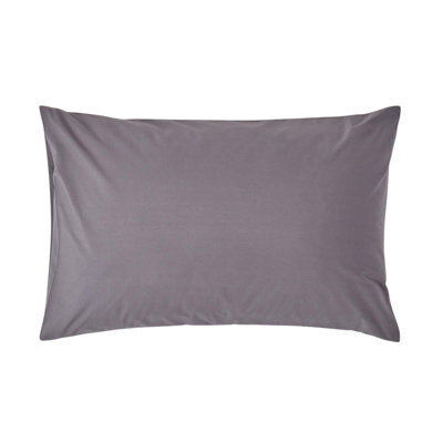 Homescapes Dark Grey Egyptian Cotton Housewife Pillowcase 200 Tc, Standard - image 1