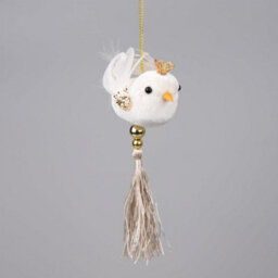 Shatchi Robin White 7X13Cm - Christmas Hanging Decoration - thumbnail 3