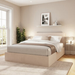 Gfw End Lift Ottoman Bed 150Cm Velvet Natural King Size - thumbnail 2