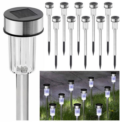 Geezy 10 Pieces Solar Lights Outdoor Garden Solar Stake Lights Patio Pathway Lighting - image 1