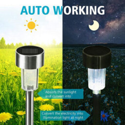Geezy 10 Pieces Solar Lights Outdoor Garden Solar Stake Lights Patio Pathway Lighting - thumbnail 4