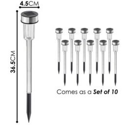 Geezy 10 Pieces Solar Lights Outdoor Garden Solar Stake Lights Patio Pathway Lighting - thumbnail 7