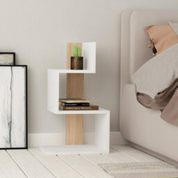 Decortie Rosie Modern 3-Tier Side End Table 42Cm Multipurpose Storage White Living Room H 72Cm