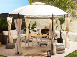 Beliani Gazebo Safara Metal 368 Cm 368 Cm Beige - thumbnail 2
