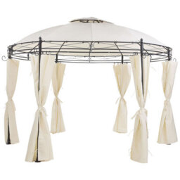 Beliani Gazebo Safara Metal 368 Cm 368 Cm Beige - thumbnail 1