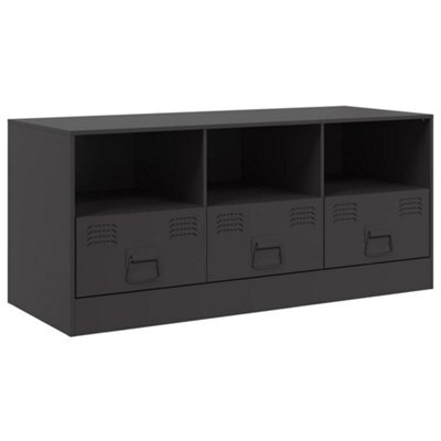 Berkfield Sturdy Tv Cabinet Black 99X39X44 Cm Steel - image 1