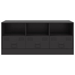Berkfield Sturdy Tv Cabinet Black 99X39X44 Cm Steel - thumbnail 6