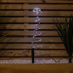 Samuel Alexander 30Cm Set Of 4 Light Up Silver Spiral Shaped Christmas Tree Garden Path Lights With 200 White Leds - thumbnail 4