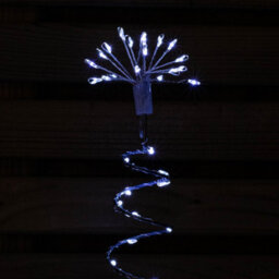 Samuel Alexander 30Cm Set Of 4 Light Up Silver Spiral Shaped Christmas Tree Garden Path Lights With 200 White Leds - thumbnail 7