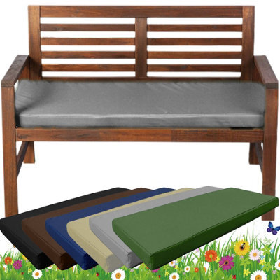 TheWhiteWater Limited Garden Bench Cushion - Patio Pub Furniture Bench Seat Pad - Weather & Waterproof Fabric - 2 Seater - Grey - image 1