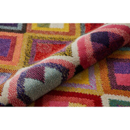 Multi Geometric Modern Easy To Clean Chequered  Rug For Dining Room-200Cm X 290Cm - thumbnail 4