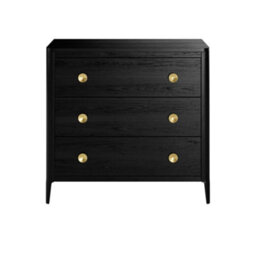 Wyld Haus Verona Black Oak Three-Drawer Chest With Brass Handles - thumbnail 3