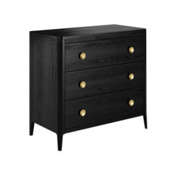Wyld Haus Verona Black Oak Three-Drawer Chest With Brass Handles - thumbnail 4