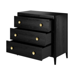 Wyld Haus Verona Black Oak Three-Drawer Chest With Brass Handles - thumbnail 5