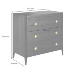 Wyld Haus Verona Black Oak Three-Drawer Chest With Brass Handles - thumbnail 6