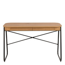 Wyld Haus Mosswood Oak-Effect Desk With Black Metal Frame And 2 Drawers 1200 X 600 X 750 mm - thumbnail 4
