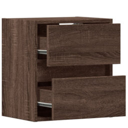 Berkfield Tv Wall Cabinets With Led Lights 2 Pcs Brown Oak 41X31X45 Cm - thumbnail 9