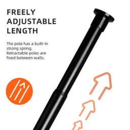 160-210Cm Telescopic Net Voile Tension Curtain Rail Pole Rod Rods Extendable Spring Loaded - thumbnail 7