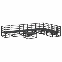 Berkfield Garden Sofa Set With Cushion 8 Pcs Black Aluminium - thumbnail 6