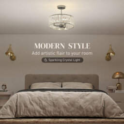 Homcom Semi Flush Mount Modern Crystal Chandelier Ceiling Light, Silver Tone - thumbnail 4