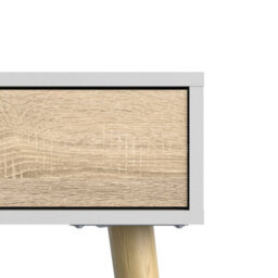 Wyld Haus Sapporo Console Table In White And Natural Oak With 1 Drawer And 1 Shelf - thumbnail 8