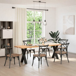 Walplus Dining Table Legs X-Shaped 2 Pcs Black 60X(72-73) Cm Steel - thumbnail 2