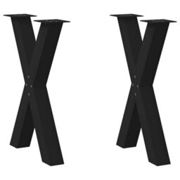 Walplus Dining Table Legs X-Shaped 2 Pcs Black 60X(72-73) Cm Steel - thumbnail 1