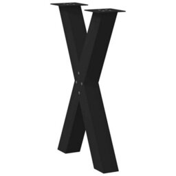 Walplus Dining Table Legs X-Shaped 2 Pcs Black 60X(72-73) Cm Steel - thumbnail 4