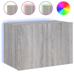 Walplus Tv Wall Cabinet With Led Lights Grey Sonoma 60X35X41 Cm - thumbnail 2