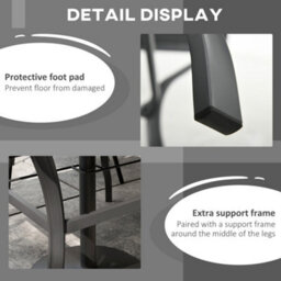 Outsunny Garden Table With Parasol Hole For Four, Slatted Metal Plate Top Grey - thumbnail 6