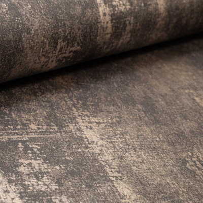 Sophie Laurence Industrial Distressed Concrete Charcoal Metalliccopper Wallpaper - image 1