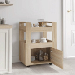 Walplus Kitchen Trolley Sonoma Oak 60X45X80 Cm Engineered Wood - thumbnail 3
