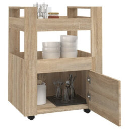 Walplus Kitchen Trolley Sonoma Oak 60X45X80 Cm Engineered Wood - thumbnail 4