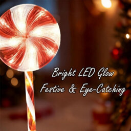 Shatchi 72 Led Outdoor Red Lollipop Candy Cane Set Of 4 - Battery Operated, 8 Modes, Timer, 63Cm - thumbnail 9