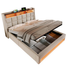 King Linen Storage Bed With Led, Usb-C & Headboard - thumbnail 7