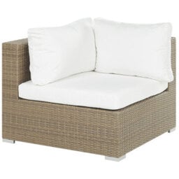 Beliani Garden Lounge Set With Table 8 Seater Maestro Modular Pe Rattan Light Brown - thumbnail 6